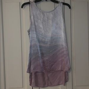 Multi colored silk hard tail shirt